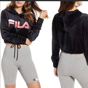 FILA Aitana Velour Cropped Hoodie